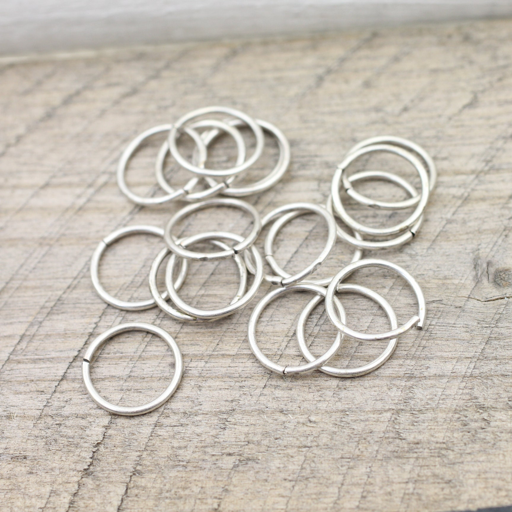 Round Jump Rings 50 Open Jump Rings, Silver Plated, Antique Silver Round Jump Rings ...