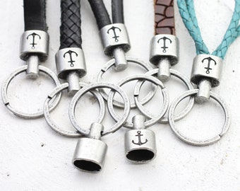 1 アンカーキーチェーン金具、ラウンドレザー、フラットレザー、セイル