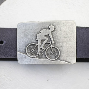 Cyclist Belt Buckle, Rider Belt Buckle, Bicycle Belt Buckle, Sport Belt Buckle, Casual Buckle, Dark Silver Belt Buckle, Belt Snap GS267ds