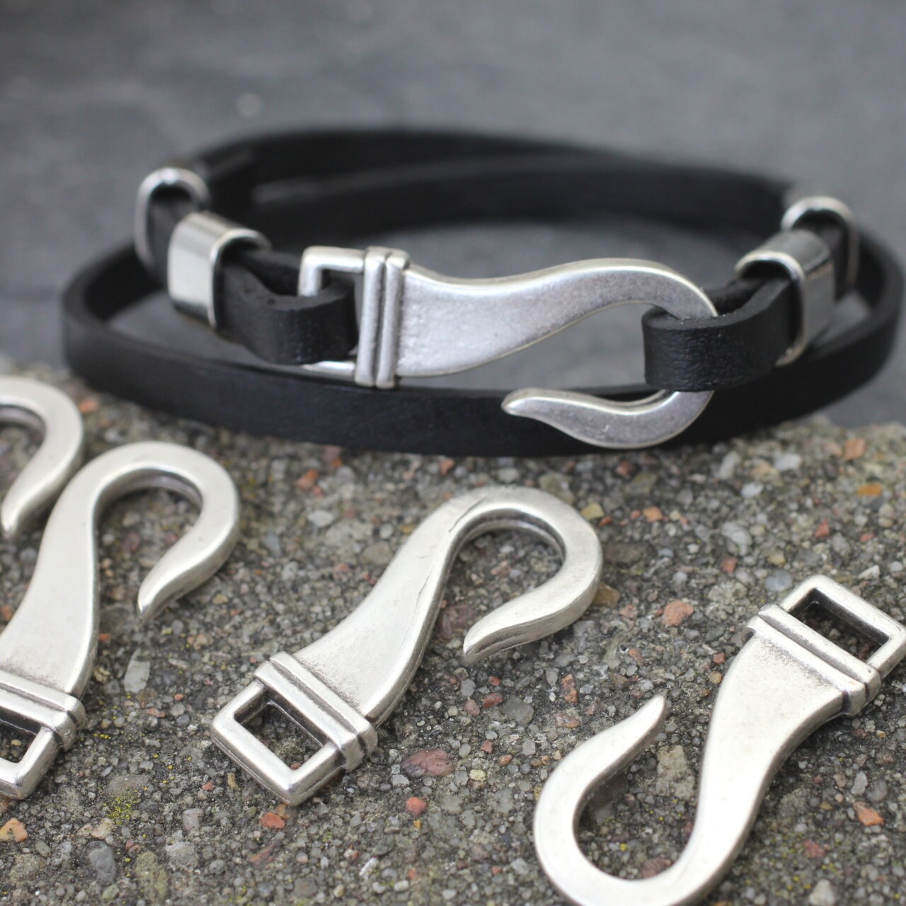 5 Hook Bracelet Clasp Clasps for Leather Bracelets Silver Etsy