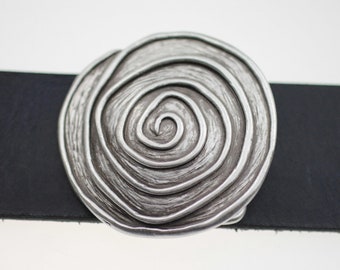 Antique Silver Spiral Belt Buckle, 4cm Snap Belt Fastener, GS67as