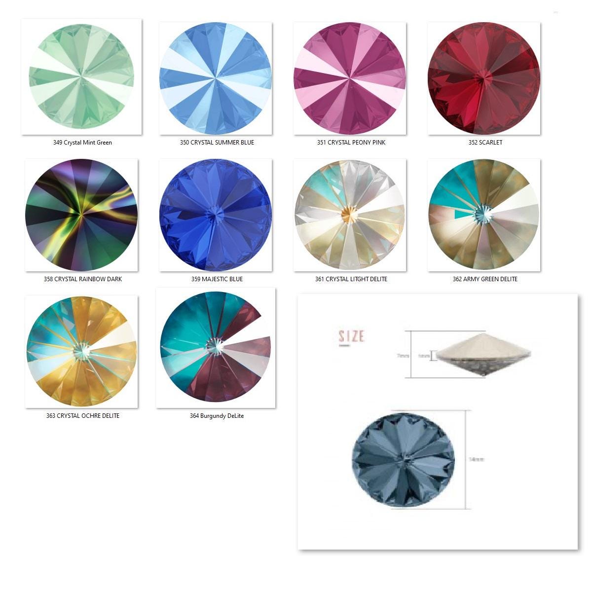 Swarovski Crystal 1122 Rivoli Round Stones Crystals