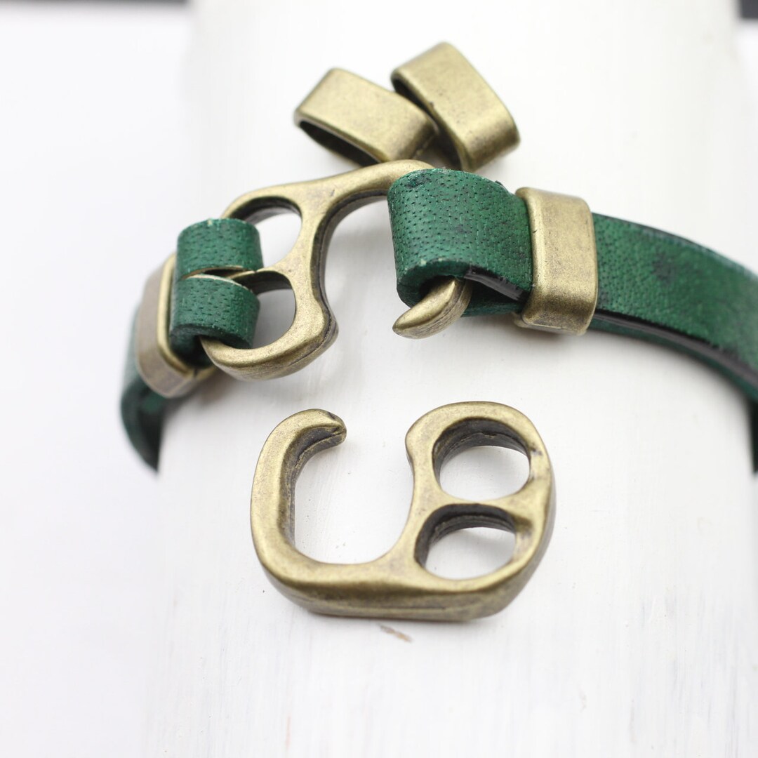 5 Sets Clasp for Leather Bracelet, Bracelet Hook Clasp, With 2 Slider