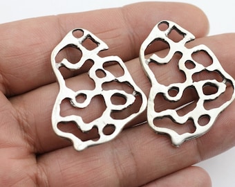 5 Silver Earring Charms, Statement Charms, Ethnic Style, Antique Silver, Earring making, Jewelry Making, ZME03