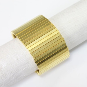 Matte Gold Statement Bracelet, Cuff Wrap Bracelet, Handcraft Stretch Bracelet, Special Gift Idea, Adjustable Bracelets For Women, B03go
