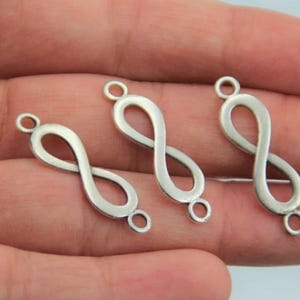 20 Infinity Connector, Sterling Silber Plated, Zubehör für Unendlichkeitsarmband, Freundschaftsarmband, handgemachtes Armband, ZM1074 as