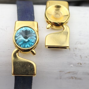 5 Vergoldete Rivoli Swarovski-Kristalle, 5 Verschlüsse für 12 mm Rivoli-Kristalle, Großhandelszubehör ZM493 GO
