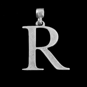 Colgante de plata letra R 4 x 4 cm, Regalo personalizado, Colgante DIY, Colgante con letra, Collar con letra, Collar unisex P14