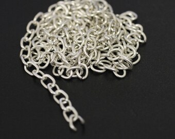 Cadena de metal para joyería, chapada en plata antigua, venta al por mayor (7,5 x 6 mm)