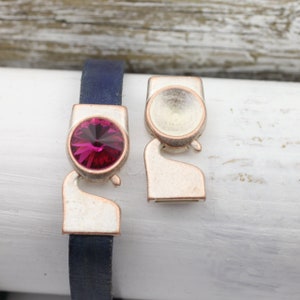 5 Rose Perlmutt Rivoli Swarovski Kristalle, Verschlüsse für 12 mm Rivoli Kristalle, Grosshandelszubehör ZM493 RP