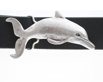 Silver Belt Buckle, Dolphin Belt Buckle, Animal belt buckle, Mens Womens belt accessoires, Buckle for leather belt strap, GS137 as