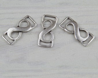 10 Endless Love Connector Charms, Bracelet Connector, Bracelet Findings, Infinity Charm Connectors, Wholesale Price ZM209 AS