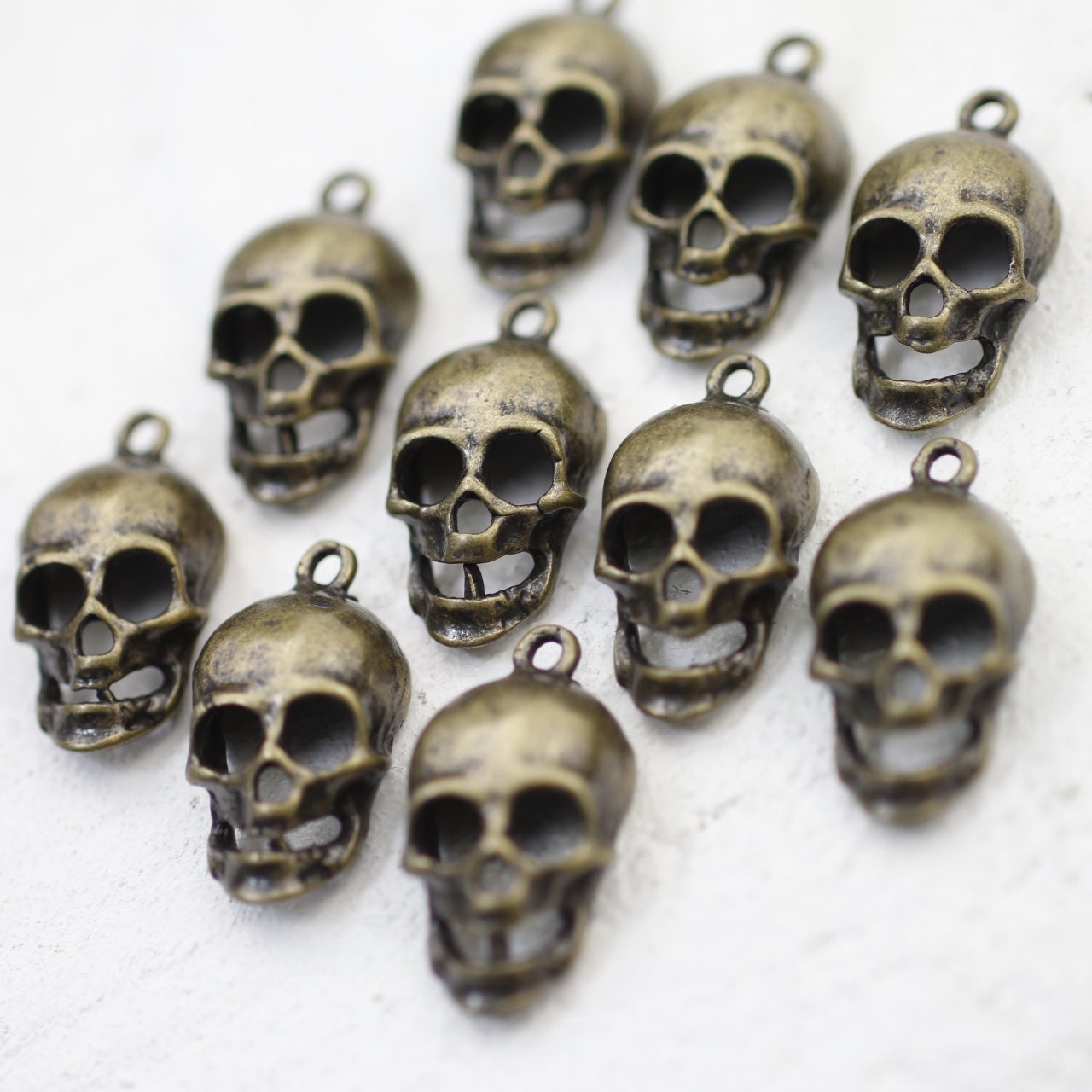 Gothic Charms Gothic Pendants Assorted Charms Set Antiqued Silver Charms  Antiqued Bronze Charms Skeleton Charms Skull Charms BULK 30pcs