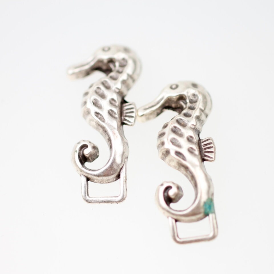 【レビューを書けば送料当店負担】 10 Silver Plated, Silver Sterling Connectors, Seehorse アクセサリー