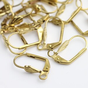 20pcs Raw Brass Lever Back With Earring Finding, earrings making supplies, DIY earrings, BC2 rw