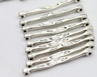 10 Antique Silver Plated ZAMAK Connectors, Jewelry Making, zm831 as