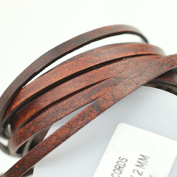 5x2mm Cherry Flat Leather Cord, Leather for Bracelet Making