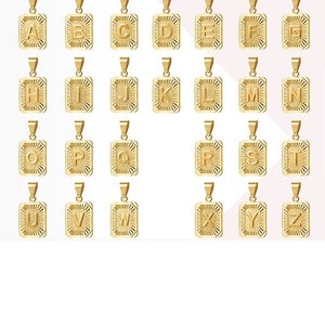 Colgante de letras del alfabeto, dijes de letras iniciales para mujeres y hombres, color plata antigua, letra, dije de letra con etiqueta inicial, venta al por mayor, ZM608 GO