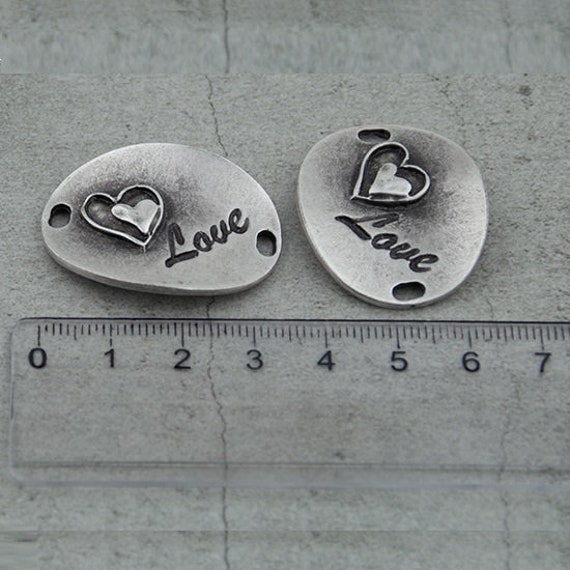 Heart Bracelet Connectors Heart Charms for Bracelets Valentine Love Connector Heart Connectors Jewelry Supplies 28x20mm