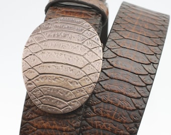 Copper Crocodile Belt Buckle, Python Belt Fastener, Western Belt Buckle Supplies, Lizard Belt, Snake Belt Buckle, Adjustable Belt GS320ac