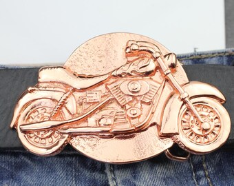 Motorcycle Belt Buckle, Biker Belt Buckles, Bohemian Buckles, Belt Buckle Supplies, Rose Gold buckle, Gift for Him / Her, 1 pcs, GS256 rg