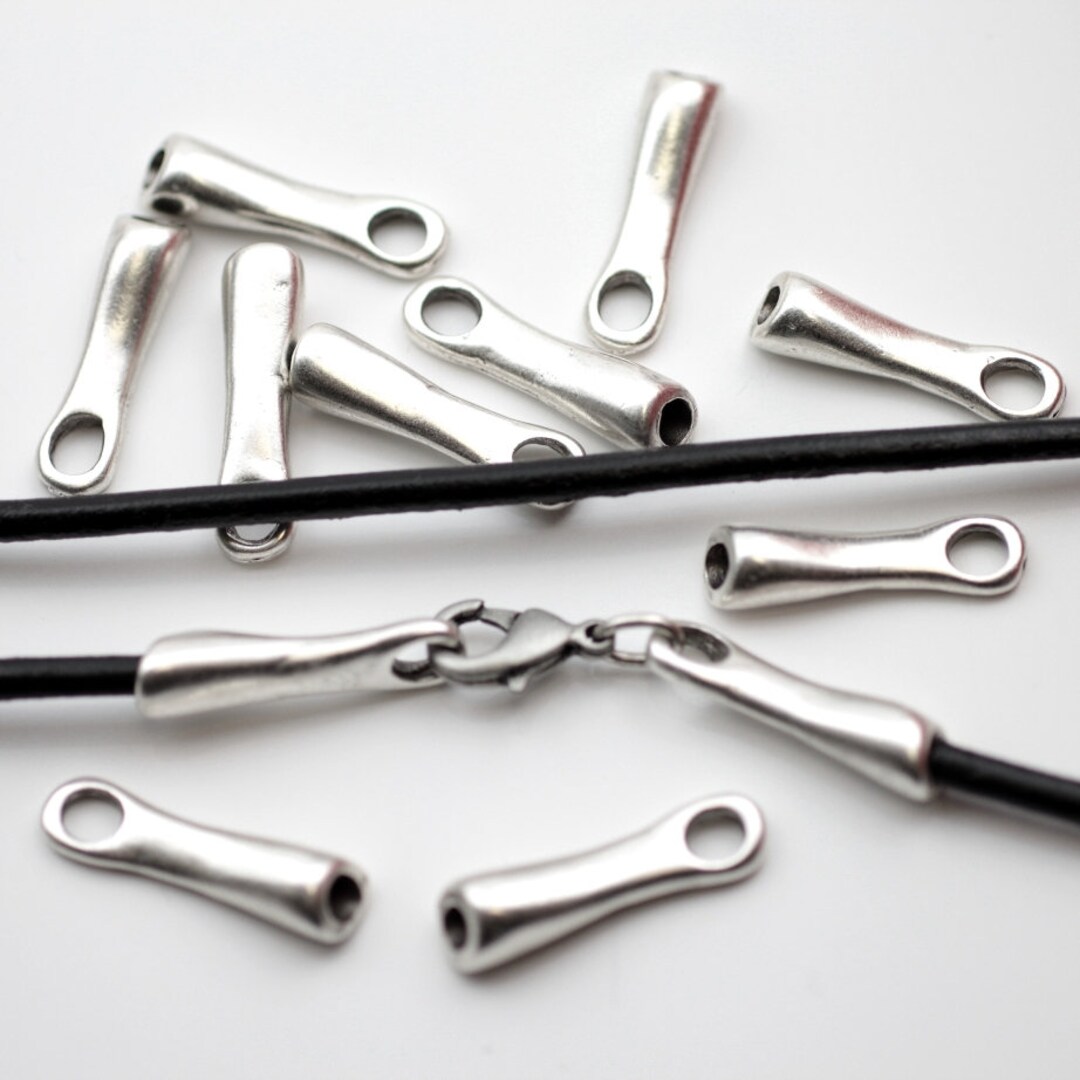 10 Leather End Caps Cord End Caps Cords Edge Leather Necklaces End Cap