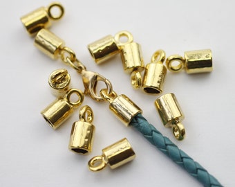 Gold End Caps, Tassel Caps, Jewelry Making Supplies (5mm Hole), ZM195 GO