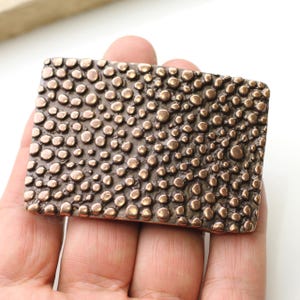 Rectangle belt buckle for snap belt, Round pattern belt fastener, Geometric belt hardware, Antique Copper belt buckle, DIY belt craft GS72ac