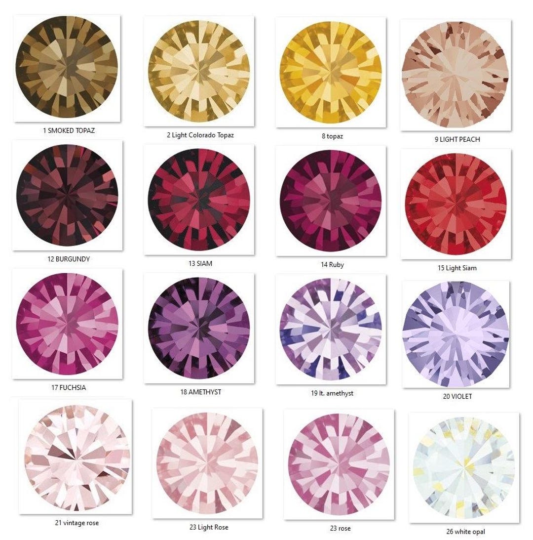 10 Pcs. 8mm Maxima Preciosa Crystal Chatons Rhinestones Various Colors ...