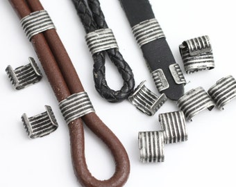 20 perles à écraser en métal argenté foncé, fabrication de bracelets, accessoires de bracelet, prix de gros, ZM112 DS