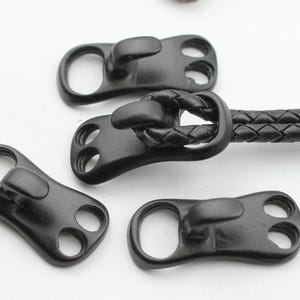 5 Black Bracelet Clasps, Hook Bracelet Clasps, Leather clasp, leather bracelet making supplies, wholesale jewelry supplies, zm214mb