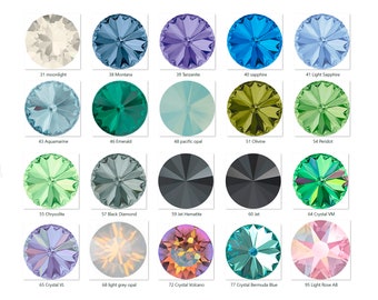 Swarovski Crystal 1122 Rivoli Round Stones Crystals - Various colors in 14 mm sizes - For jewelry and accessories: gluing & setting