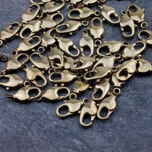 10 Brass Lobster Clasps, Raw Brass Clasps, Brass Lobster, Jewelry findings, Wholesale Price, ZM938