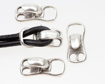 5 Antique Silver Plated Hook Clasps, Zamak Bracelet Connectors