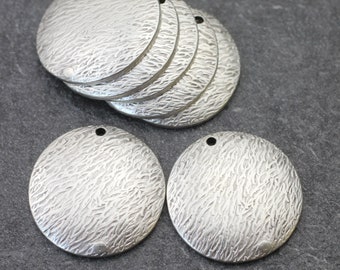 5 Dijes texturizados de plata antigua, estilo étnico, suministros para hacer aretes, joyería, ZME150