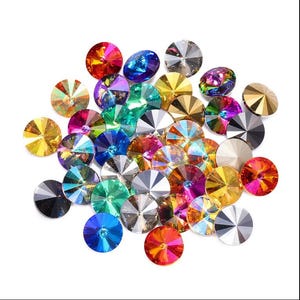 Swarovski Crystal 1122 Rivoli Round Stones Crystals - Various colors in 14 mm sizes - For jewelry and accessories: gluing & setting