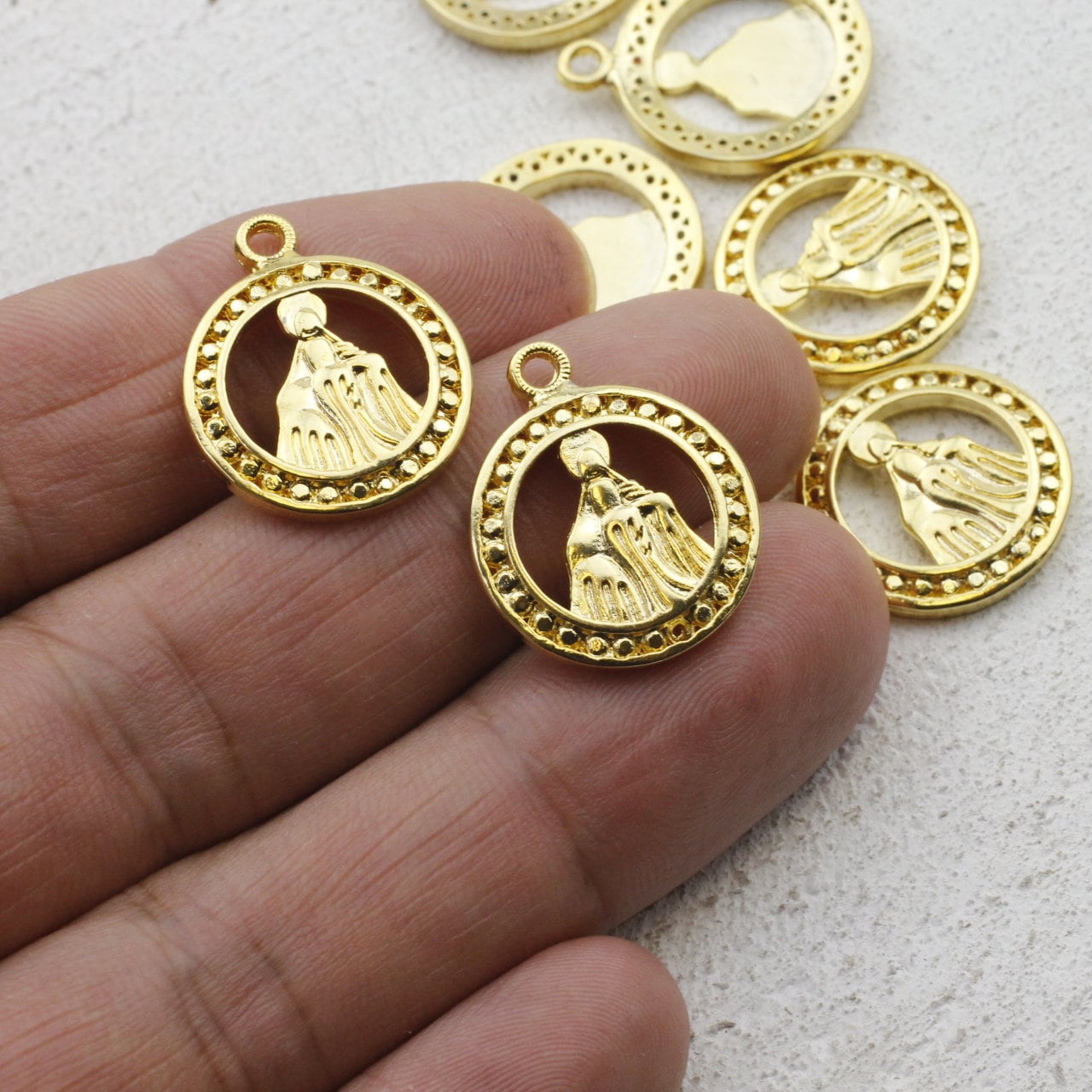 10 Miraculous Medal, Heilige Maria Charms, Gold Charms, religiöse ...