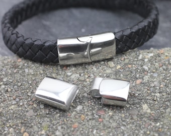 1 Stainless Steel Magnetic Clasp 10x5 mm Magnetic Bracelet Clasp, Leather Bracelet Clasp, leather bracelet making, ZM1161