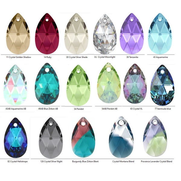 6106 Swarovski Crystals Pear-shaped 22mm perfect for earrings and pendants, Swarovski Crystal Pendant