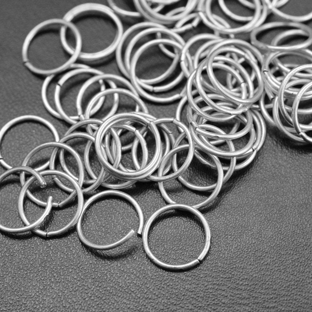 Round Jump Rings 50 Open Jump Rings, Silver Plated, Antique Silver Round Jump Rings ...