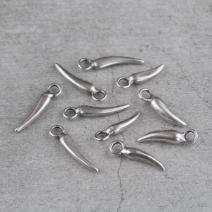 10 Silber Spike Anhänger, Halskette Zubehör (25 mm)