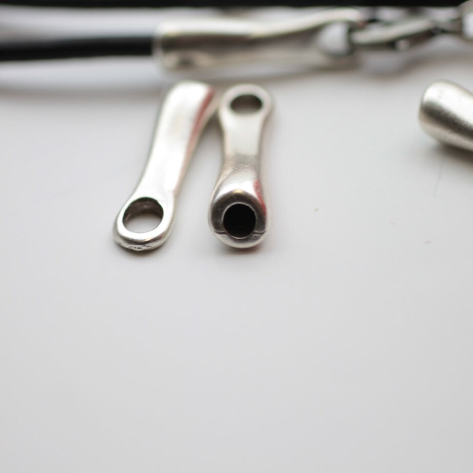 10 Leather End Caps Cord End Caps Cords Edge Leather Necklaces Etsy