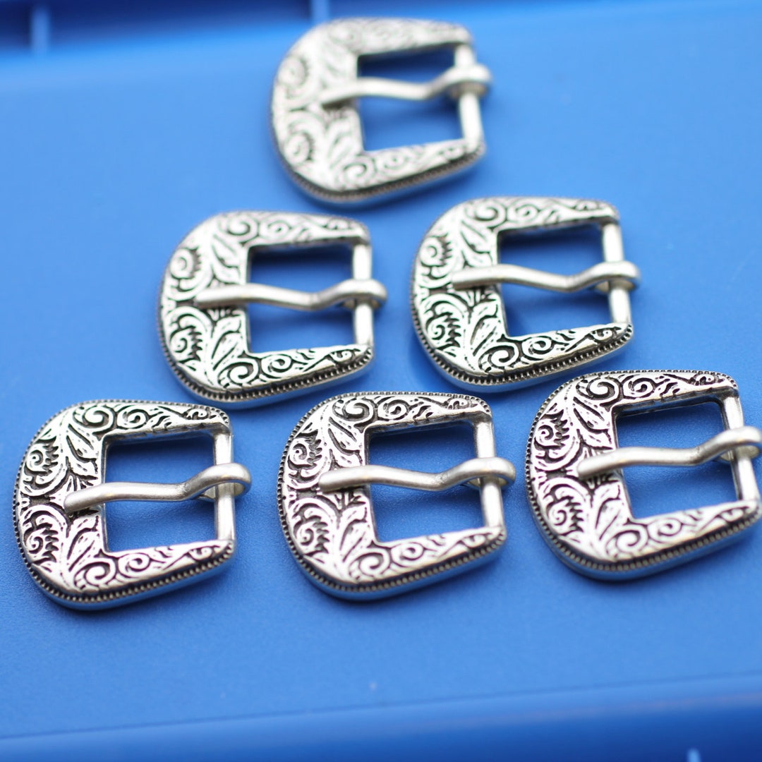 10 Silver Belt Buckle Jewelry Findings, Antique Silver Jewelry Making