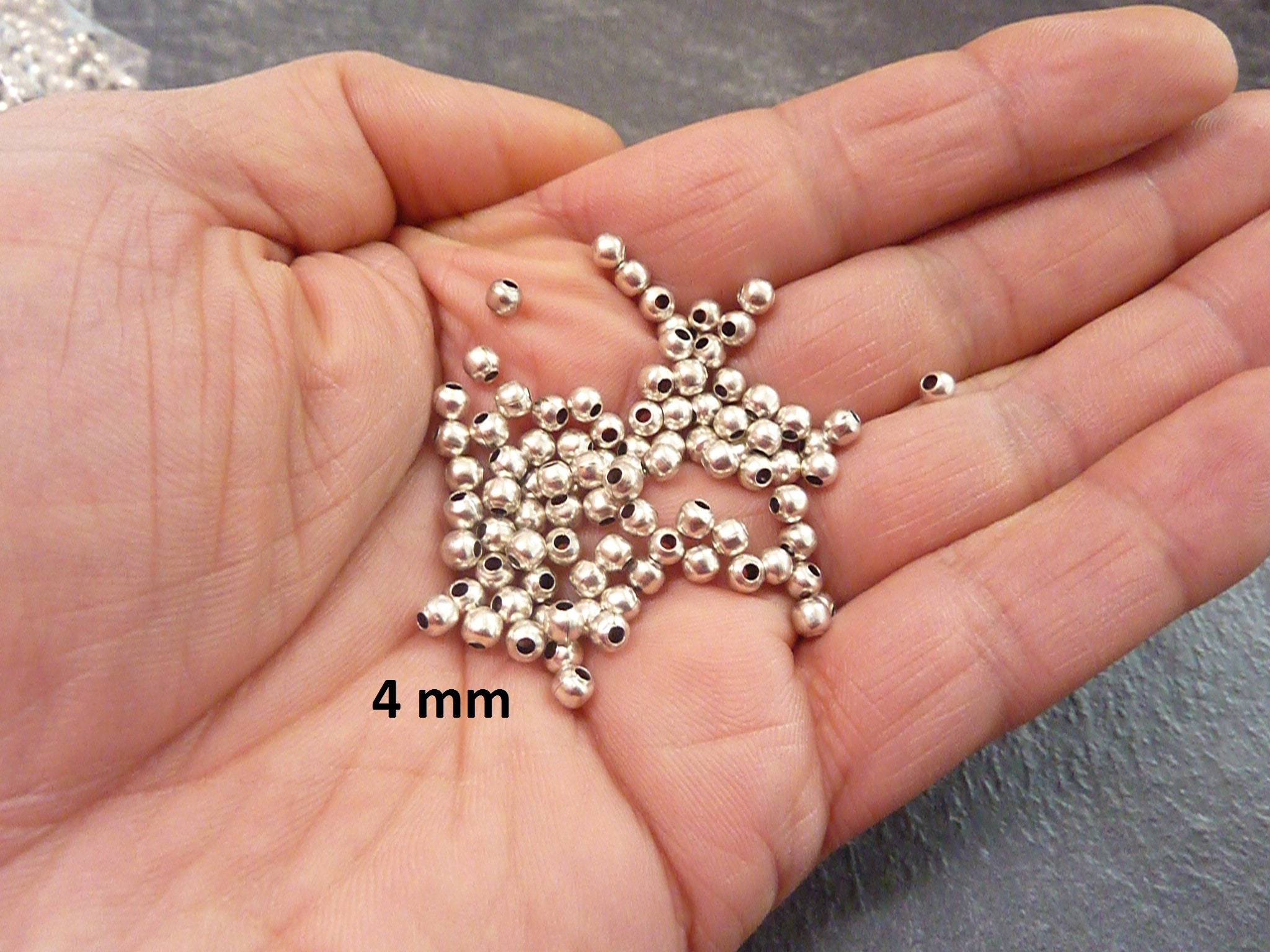 200pcs Sterling Silver 925 Beads 2mm, 2.2mm, 2.5mm, 3.0mm, Spacers