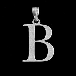 Colgante de plata letra B 4 x 4 cm, Regalo personalizado, Colgante DIY, Colgante con letra, Collar con letra, Collar unisex P13