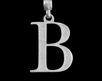 Silver Pendant letter B 4x4 cm, Personalized Gift, DIY pendant, Letter pendant, Letter Necklace, Unisex necklace P13