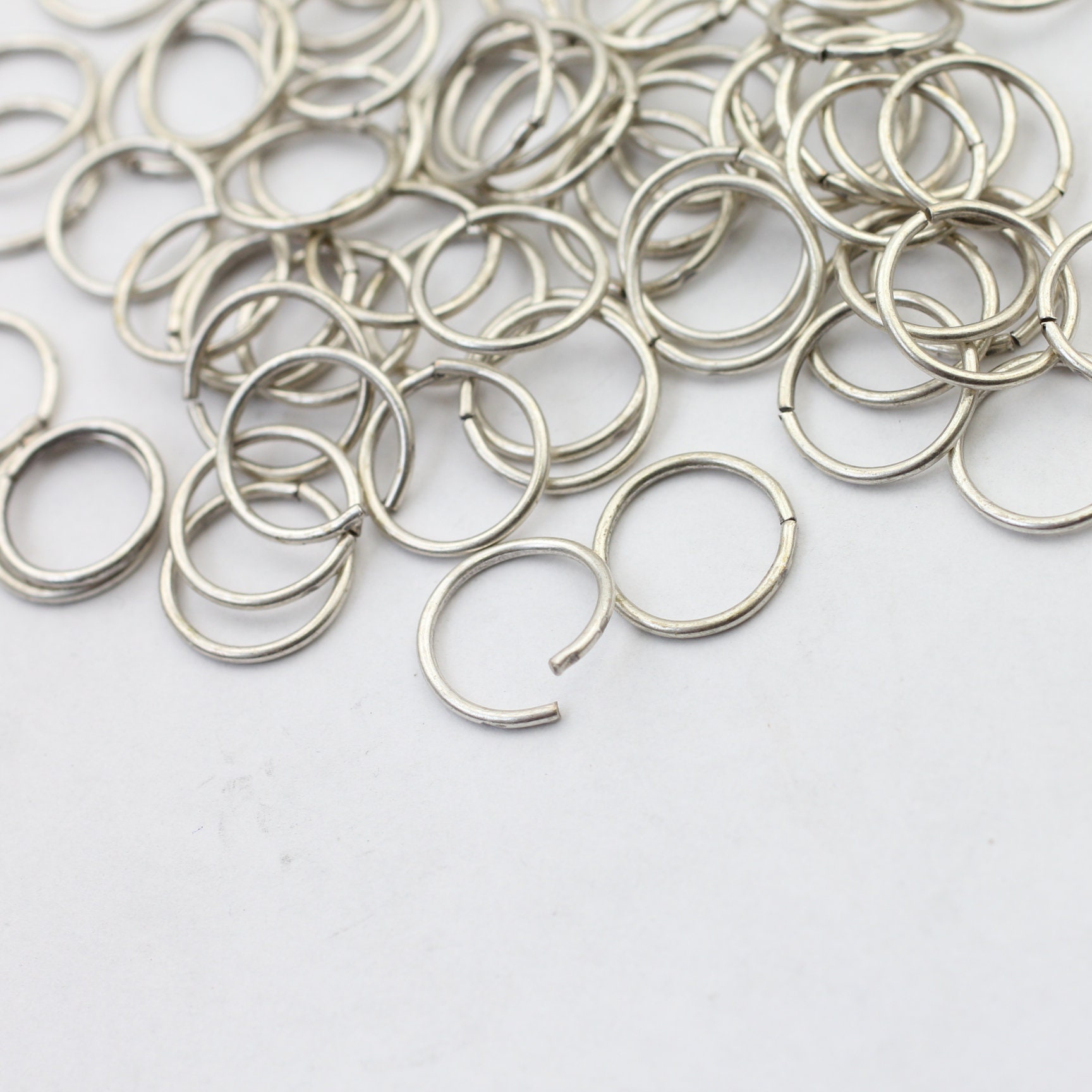 Round Jump Rings 50 Open Jump Rings, Silver Plated, Antique Silver Round Jump Rings ...