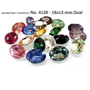 Swarovski Crystals 4120 18x13mm Oval MAXIMA Fancy Crystals - Genuine - Crystal Effects & Plain Colors - Pointed Back Oval Shape Crystals