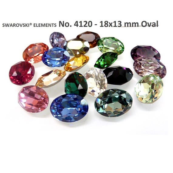 Swarovski Crystals 4120 18x13mm Oval MAXIMA Fancy Crystals - Genuine - Crystal Effects & Plain Colors - Pointed Back Oval Shape Crystals