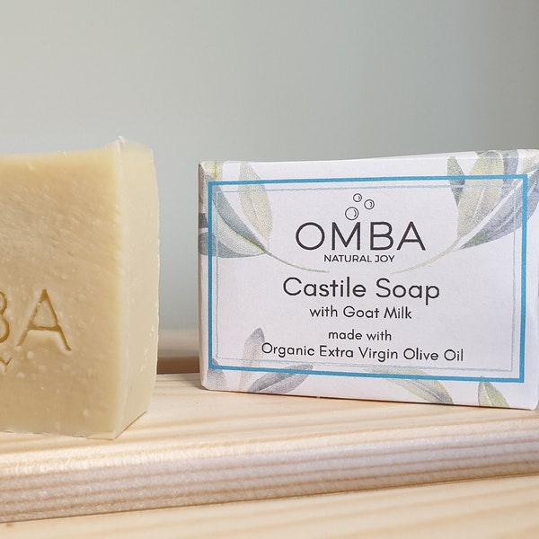 Castile Soap with Goat Milk | Handmade Soap UK | Organic Extra Virgin Olive Oil |  Sensitive skin | Gift | Natural Soap